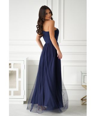 Vestito da cerimonia donna blu monospalla - Nia