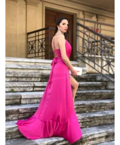 Abito da cerimonia, fuxia - Con schiena scoperta