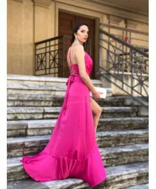 Abito da cerimonia, fuxia - Con schiena scoperta