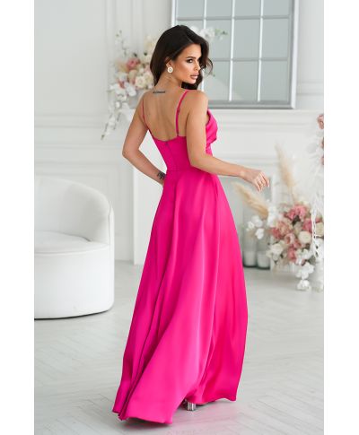 Vestito da cerimonia - In raso - Fuxia