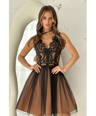 Abito corto elegante - In Tulle - Nero