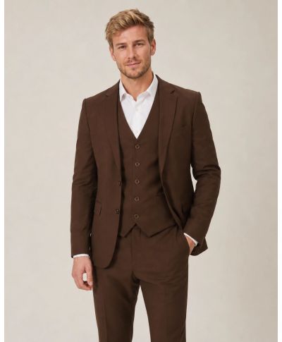 Abito uomo marrone, con gilet - Klemente