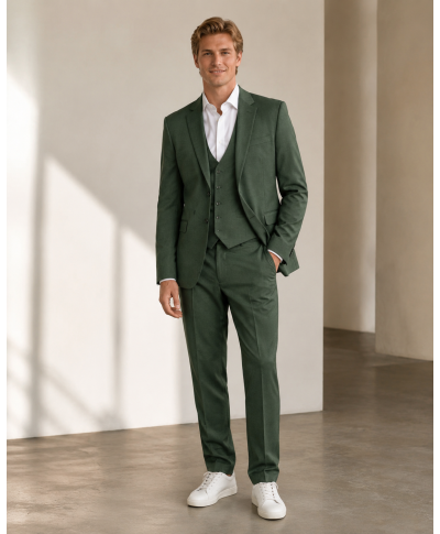 Abito uomo con gilet, verde - Vienna