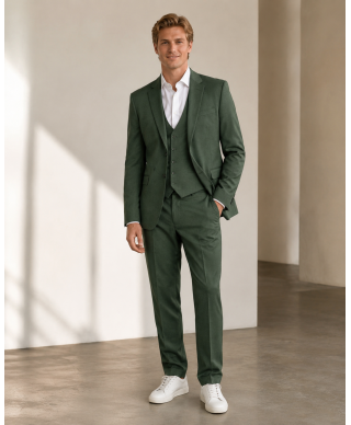 Abito uomo con gilet, verde - Vienna