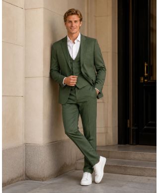 Abito uomo con gilet, verde - Vienna