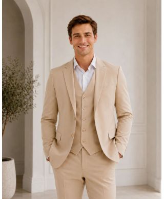Abito uomo con gilet, beige - Vienna - Abiti uomo online - Gogolfun.it