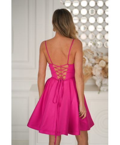 Abito Mini Fucsia con Gonna a Ruota – Chic e Sensuale  -  Sofia
