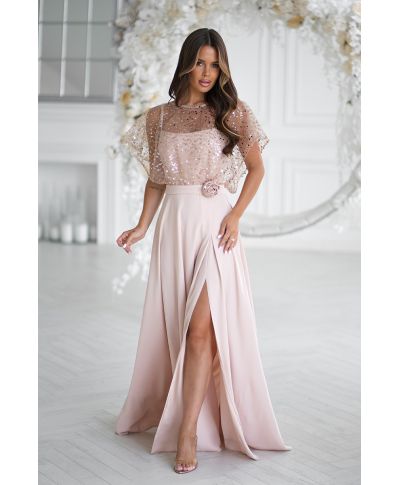 Vestito lungo elegante, avorio - Eleonora