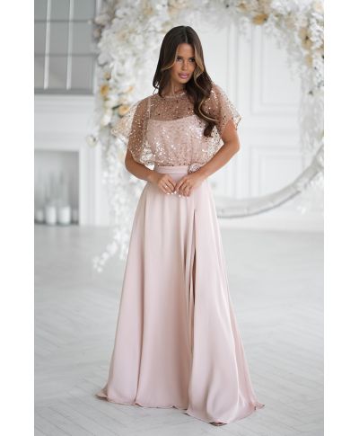 Vestito lungo elegante, avorio - Eleonora