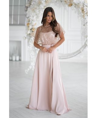 Vestito lungo elegante, avorio - Eleonora