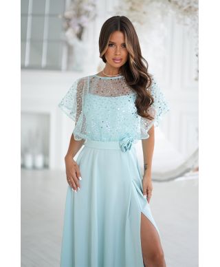 Vestito lungo elegante con spalle coperte - Eleonora