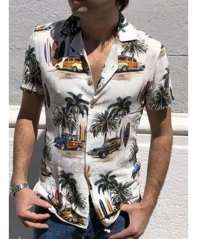 Camicia hawaiana - Maniche corte - In viscosa - Key Jey