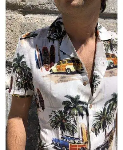 Camicia hawaiana - Maniche corte - In viscosa - Key Jey