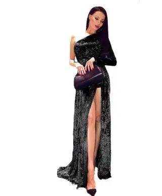 Vestito donna - Lungo - Monospalla - Nero