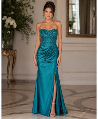 Vestito elegante a sirena, bordeux - Kimolos