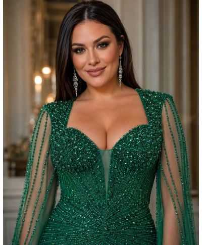 Abito gioiello curvy con maniche - Botero - Abiti taglie curvy - Gogolfun.it