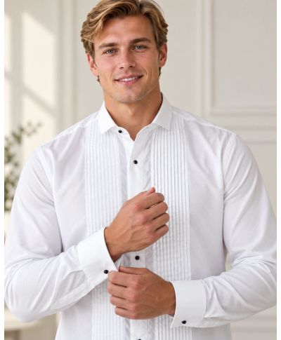 Camicia bianca da cerimonia - doppio polso - Otello - Camicie uomo da cerimonia - Gogolfun.it
