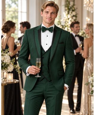 Smoking uomo con gilet, verde smeraldo - Boemia - Smoking uomo online - Gogolfun.it