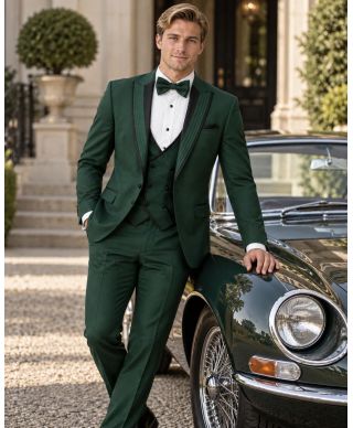 Smoking uomo con gilet, verde smeraldo - Boemia