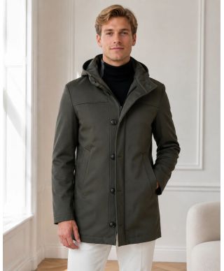 Trench con cappuccio  Paul Miranda, in tessuto tecnico