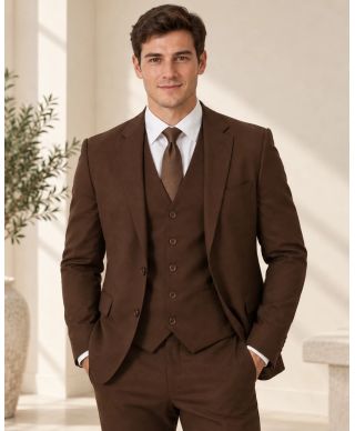 Abito uomo marrone, con gilet - Klemente