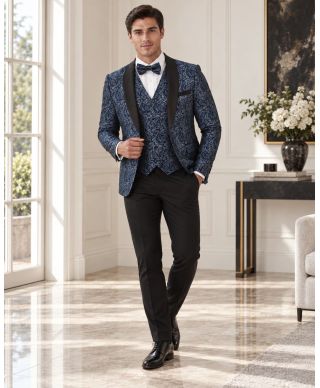 Tuxedo uomo con giacca particolare, petrolio - Lecce - Smoking uomo  particolari online - Gogolfun.it