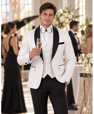 Tuxedo uomo con giacca particolare, bianco - Lecce