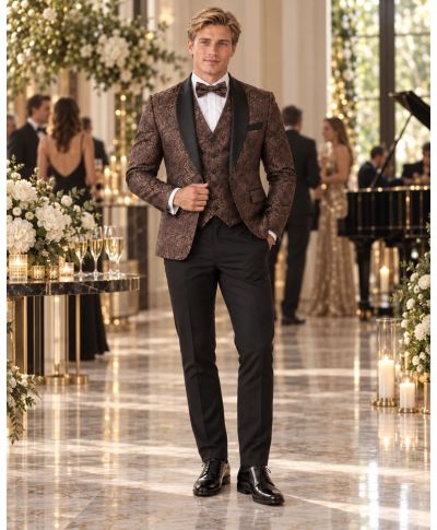Tuxedo uomo con giacca particolare, Bronzo - Lecce - Smoking particolari online - Gogolfun.it