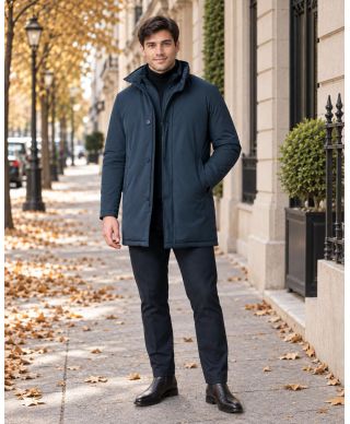 Trench uomo, blu - Imbottito e impermeabile - Saint Moritz - Trench e cappotti uomo online - Gogolfun.it