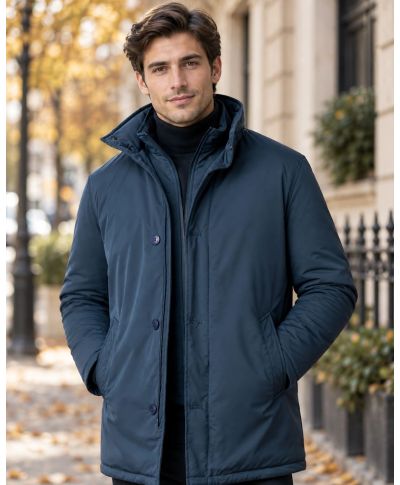 Trench uomo, blu - Imbottito e impermeabile - Saint Moritz - Trench e cappotti uomo online - Gogolfun.it