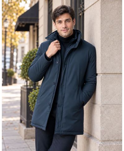 Trench uomo, blu - Imbottito e impermeabile - Saint Moritz - Trench e cappotti uomo online - Gogolfun.it