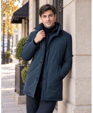 Trench uomo, blu - Imbottito e impermeabile - Saint Moritz - Trench e cappotti uomo online - Gogolfun.it