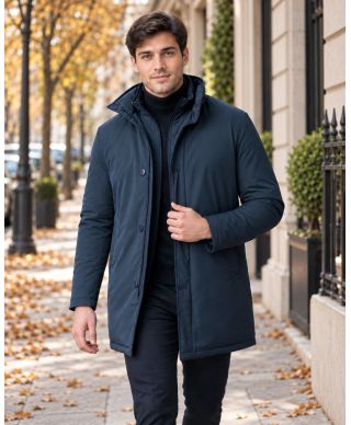 Trench uomo, blu - Imbottito e impermeabile - Saint Moritz - Trench e cappotti uomo online - Gogolfun.it