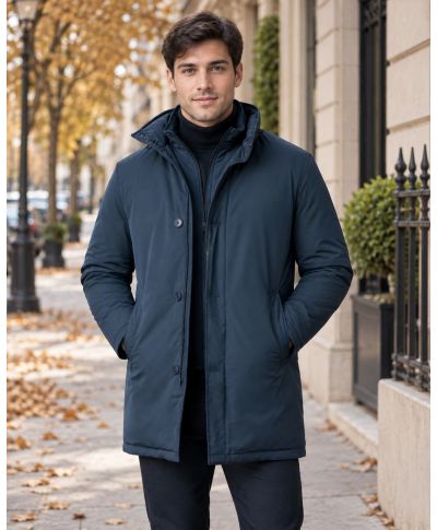 Trench uomo, blu - Imbottito e impermeabile - Saint Moritz - Trench e cappotti uomo online - Gogolfun.it