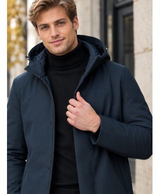 Parka uomo blu, modello Zakopane - Impermeabile ed antivento - Gogolfun.it