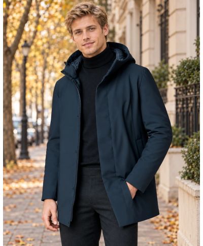 Parka uomo blu, modello Zakopane - Impermeabile ed antivento - Gogolfun.it
