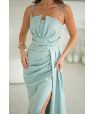Vestito da cerimonia menta - Corsetto strutturato – Oriana