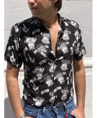 Camicia uomo fantasia - Maniche corte - Slim
