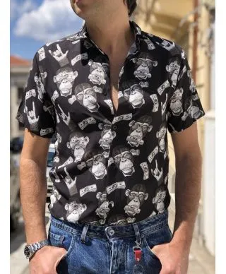 Camicia uomo fantasia - Maniche corte - Slim
