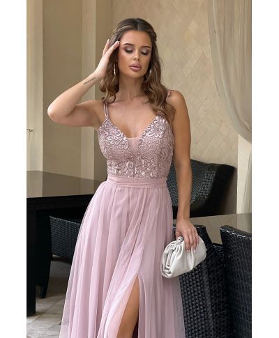 Abito da cerimonia, Lungo - Corsetto – Rosa antico