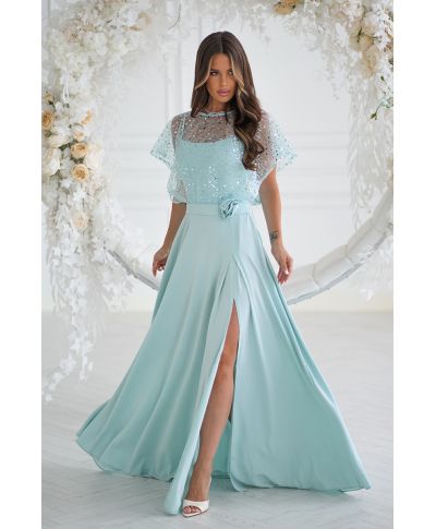 Vestito lungo elegante con spalle coperte - Eleonora