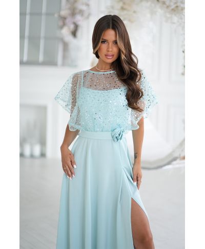 Vestito lungo elegante con spalle coperte - Eleonora