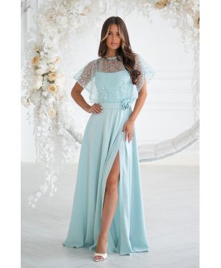 Vestito lungo elegante con spalle coperte - Eleonora