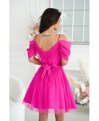 Vestito corto fuxia - In tulle