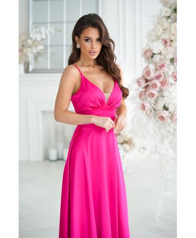 Vestito da cerimonia - In raso - Fuxia