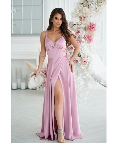 Vestito da cerimonia - In raso – Rosa antico
