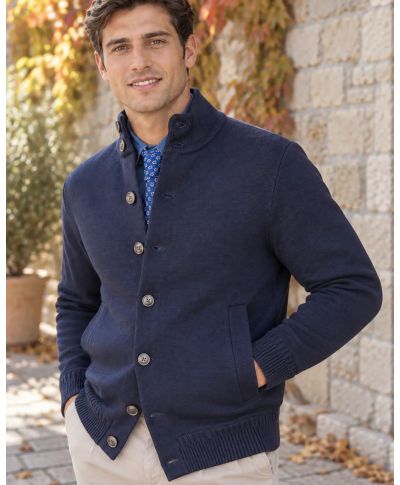 Cardigan uomo blu con fodera - Hugo