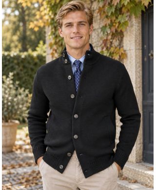 Cardigan uomo con bottoni, nero - Hugo