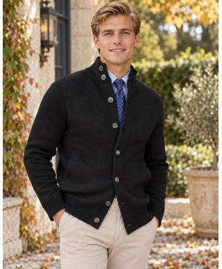 Cardigan elegante, nero - Maglione da Ufficio - Gogolfun.it