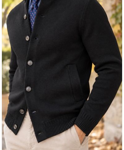 Cardigan uomo con bottoni, nero - Hugo